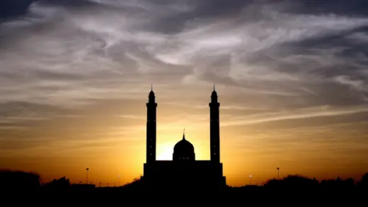 Moschee în apus de soare