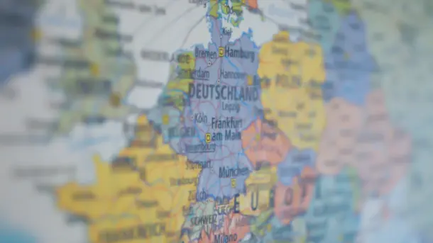 Harta europei cu Germania în centru.